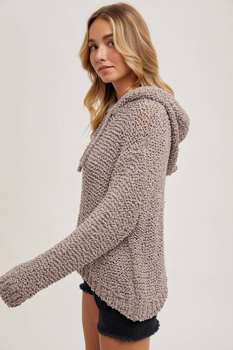 Popcorn Hooded Sweater
