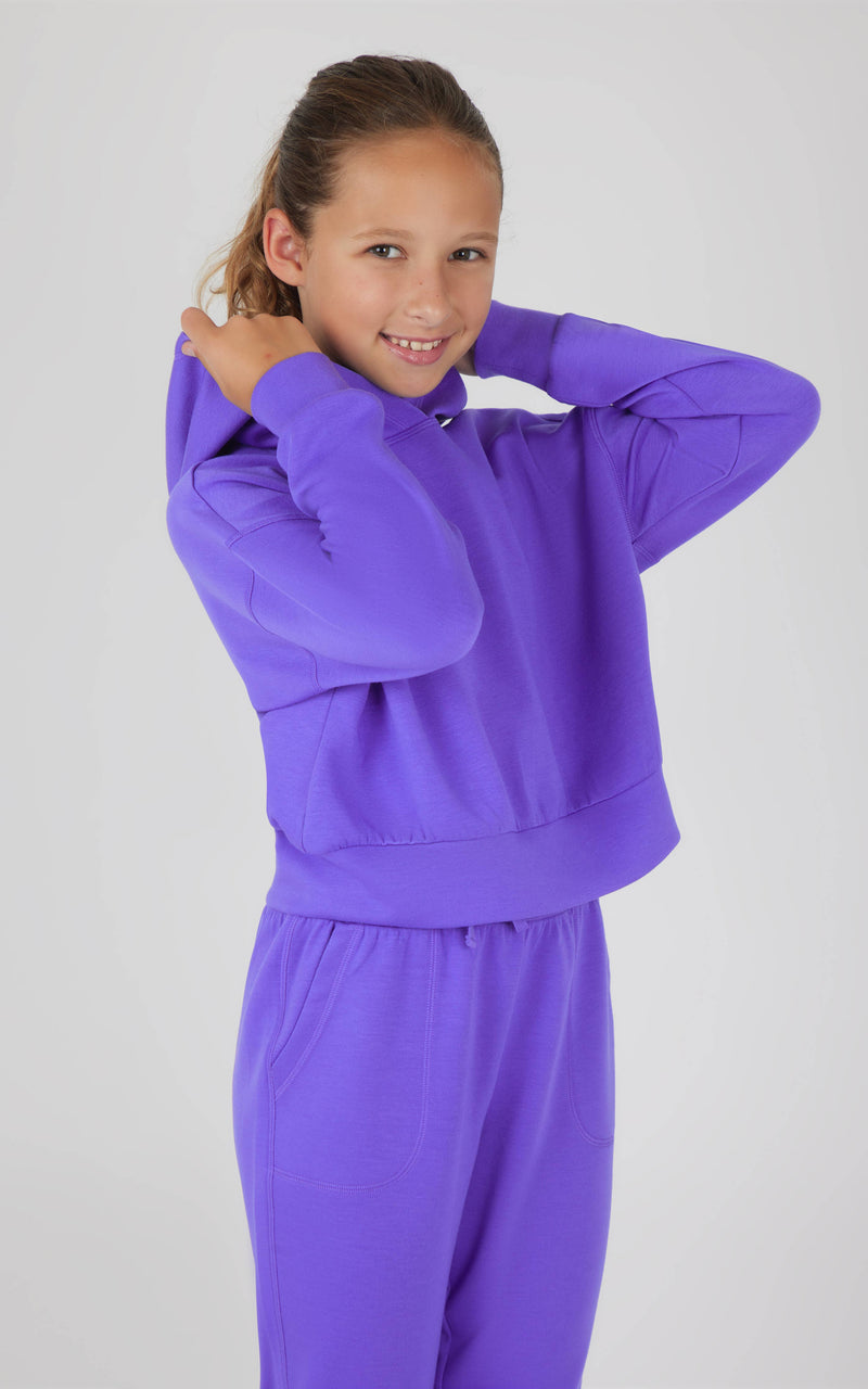 Girls Scuba Pullover Hoodie and Jogger Set: Multiple Colors