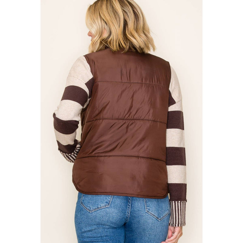 Solid Brown Puffer Vest