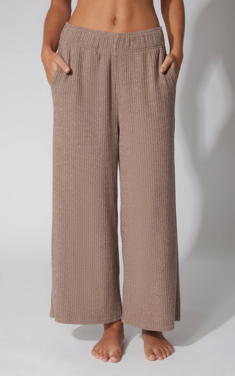 Rib Knit Wide Leg Pants
