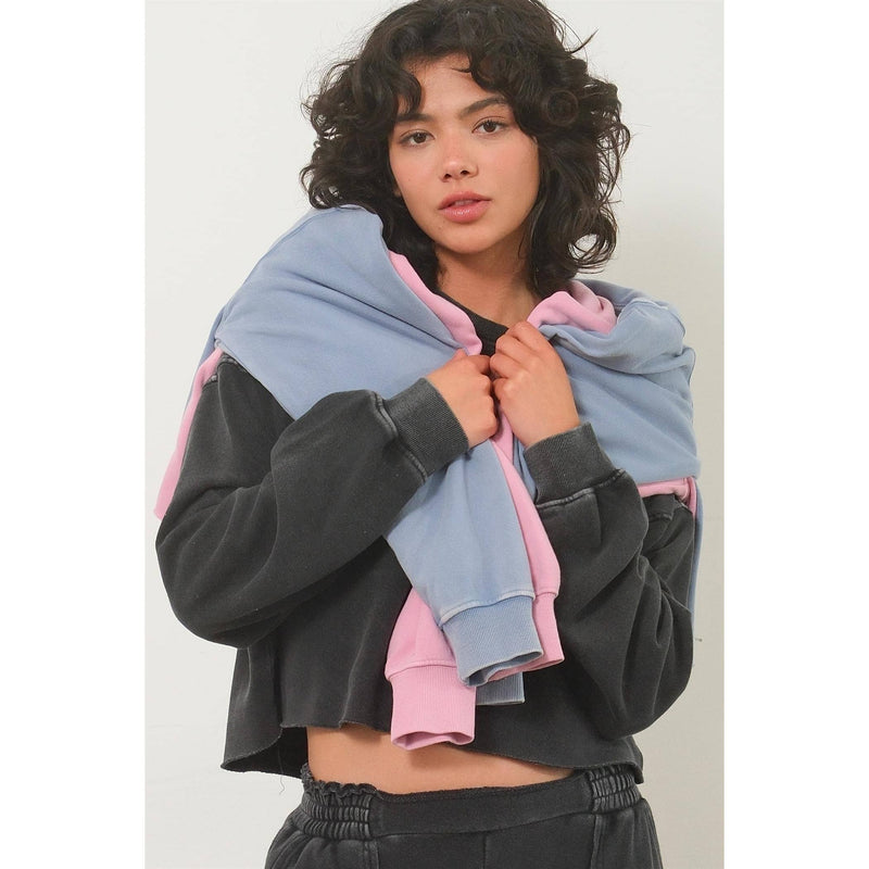 Nita Cropped Sweatshirt With Raw Hem