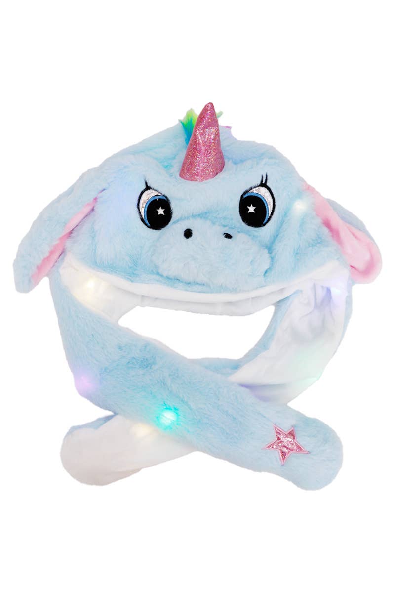 Unicorn Fluffy Fur LED Light-Up Ear Moving Hat