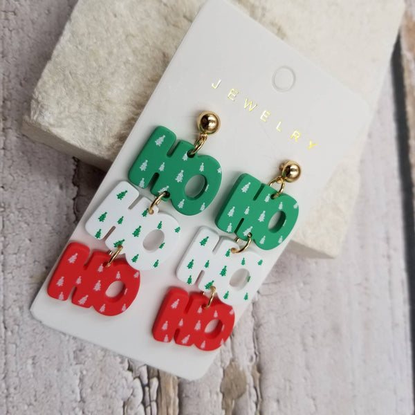 HOHOHO Christmas Earrings