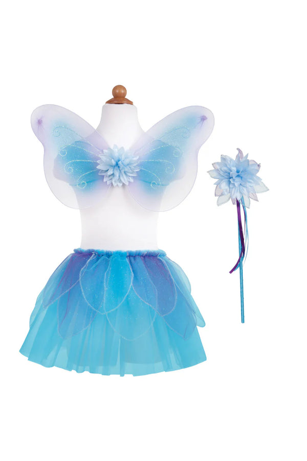 Fancy Flutter Skirt Sets with Wings & Wands- Blue