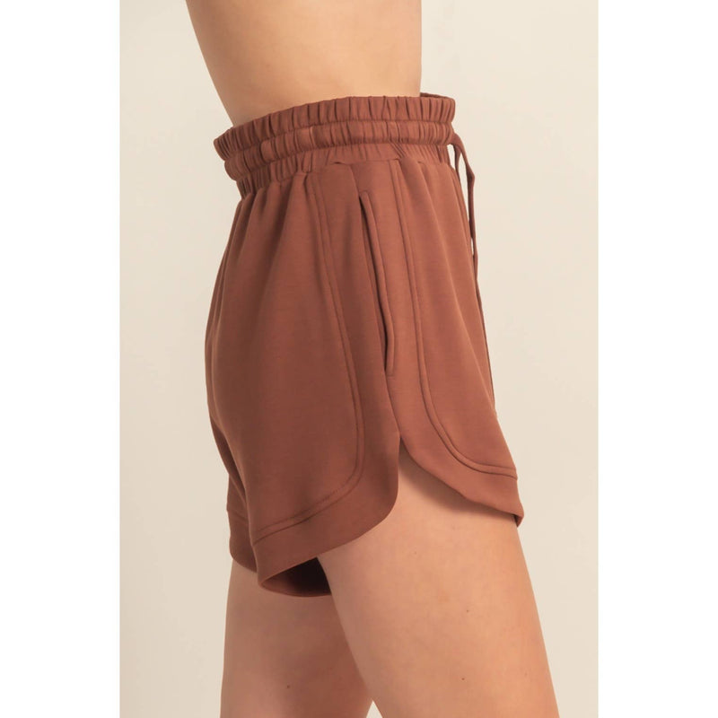 Scuba Elasticized Waist Casual Loose Sweat Shorts