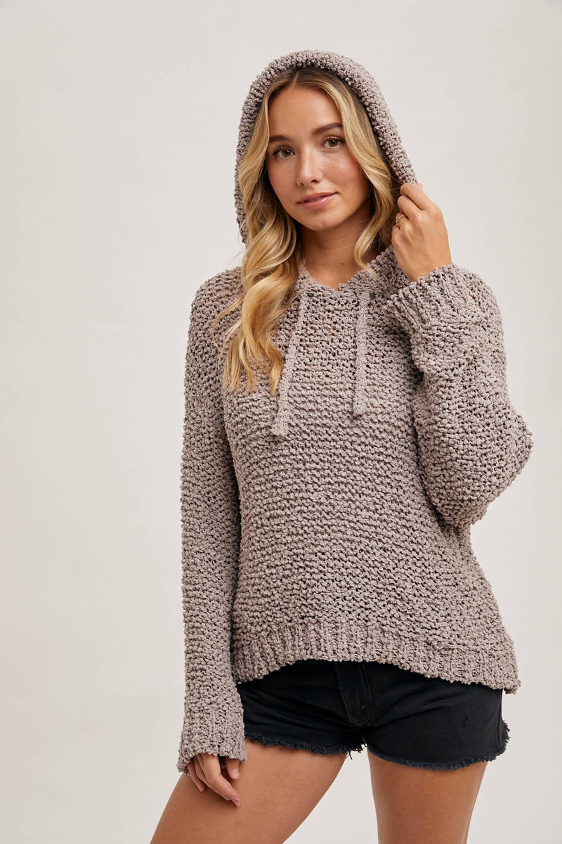 Popcorn Hooded Sweater