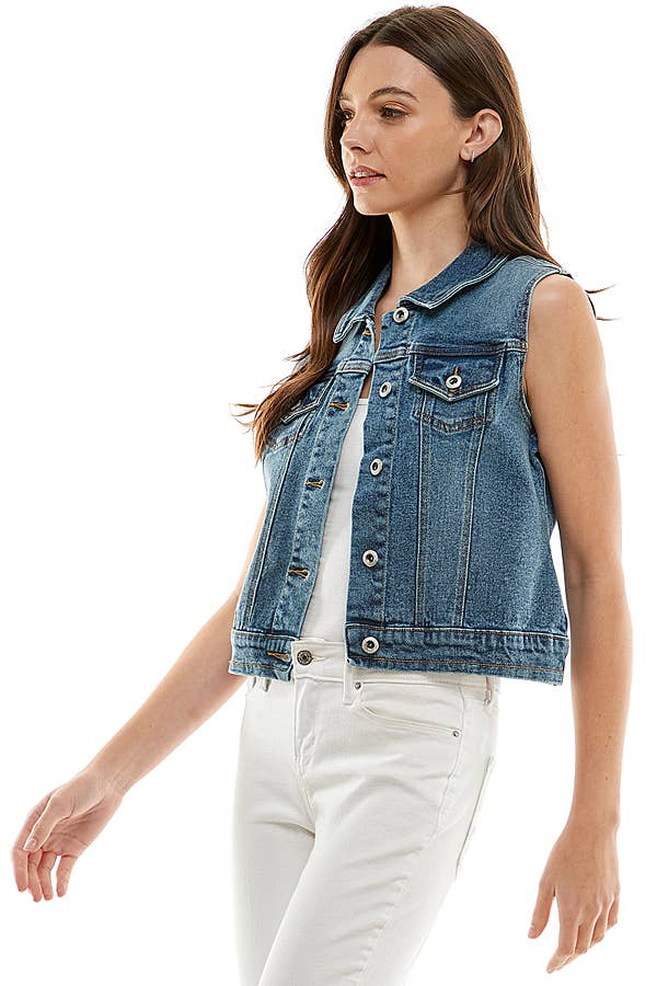 Women's Spandex Denim Vest