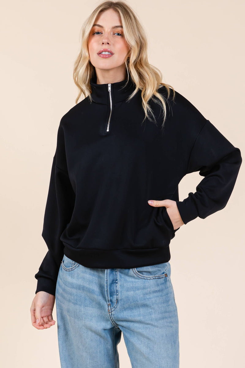 SOFT BRUSHED FLEECE QUARTER ZIP