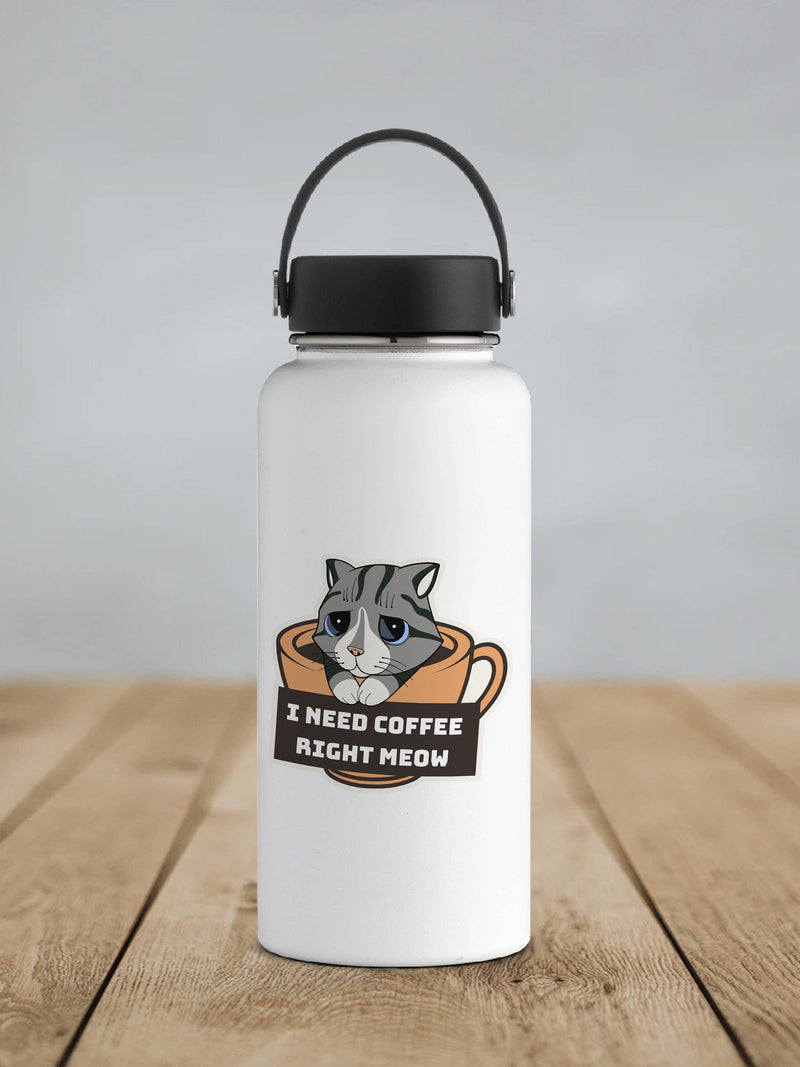 I Need Coffee Right Meow Sticker
