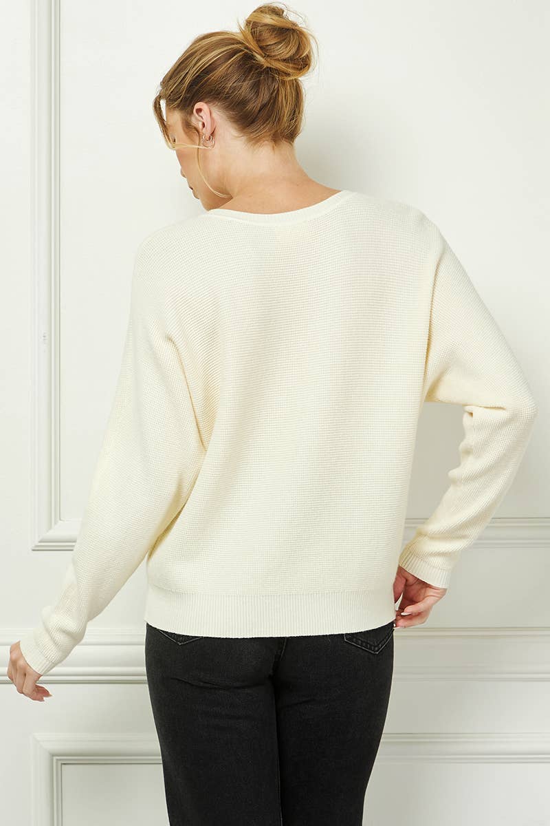 Soft Mini Waffle Texture Dolman