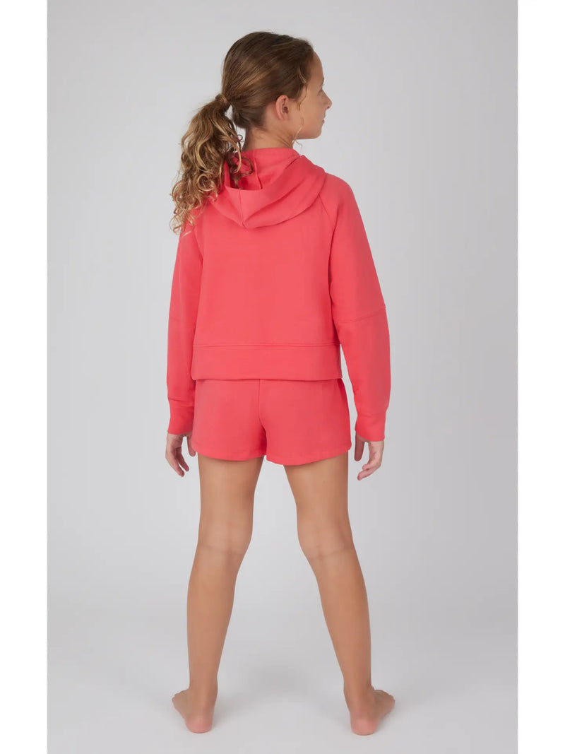 Girls 1/2 Zip Hoodie and Short Set
