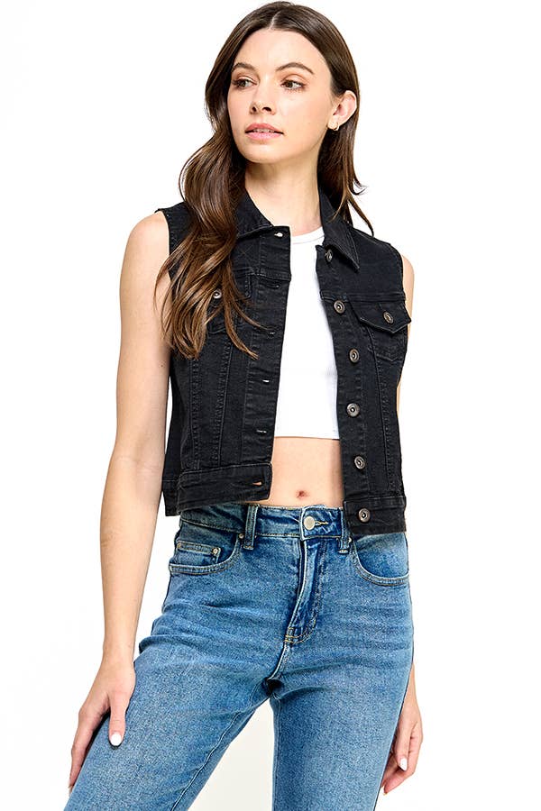 Women's Spandex Denim Vest