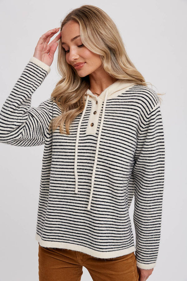 Holly Striped Sweater w/ Hood