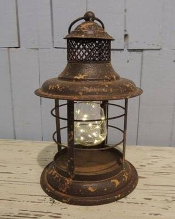 LED Rustic Cage Lantern with Bulb