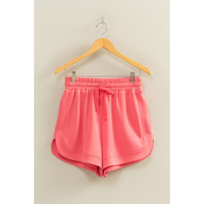 Scuba Elasticized Waist Casual Loose Sweat Shorts