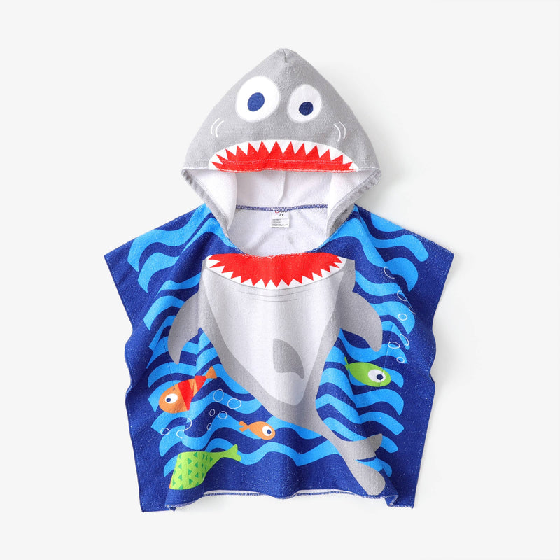 Shark Pattern Hooded Oversized Towel for Toddler Swimwear