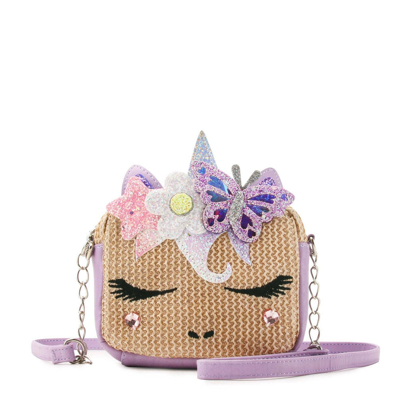 Miss Gwen Unicorn Straw Crossbody Bag