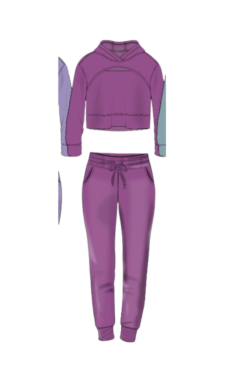 Girls Scuba Front Keyhole Hoodie and Jogger Set