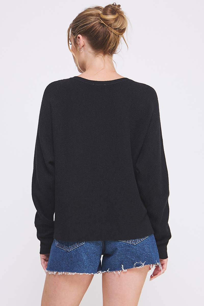 Soft Mini Waffle Texture Dolman