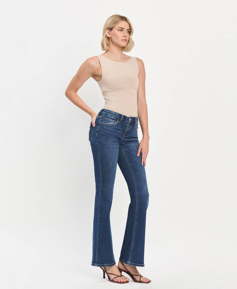 Leah Braided Belt Jeans by Flying Monkey