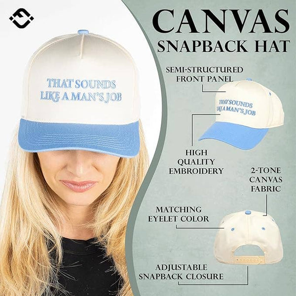 That Sounds Like a Man's Job Hat - Lt Blue/Beige