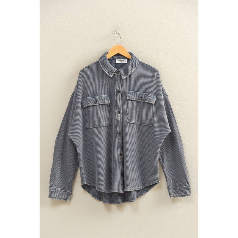 Waffle Button Up Shacket