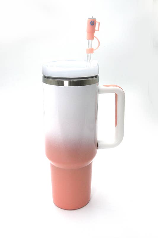 40oz Stainless Steel Tumbler: Ombre Peach