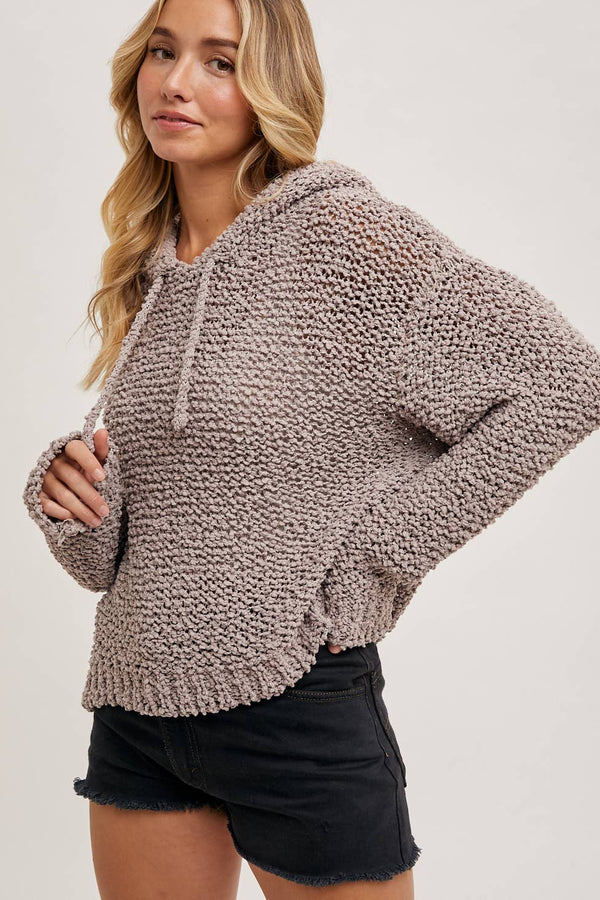 Popcorn Hooded Sweater