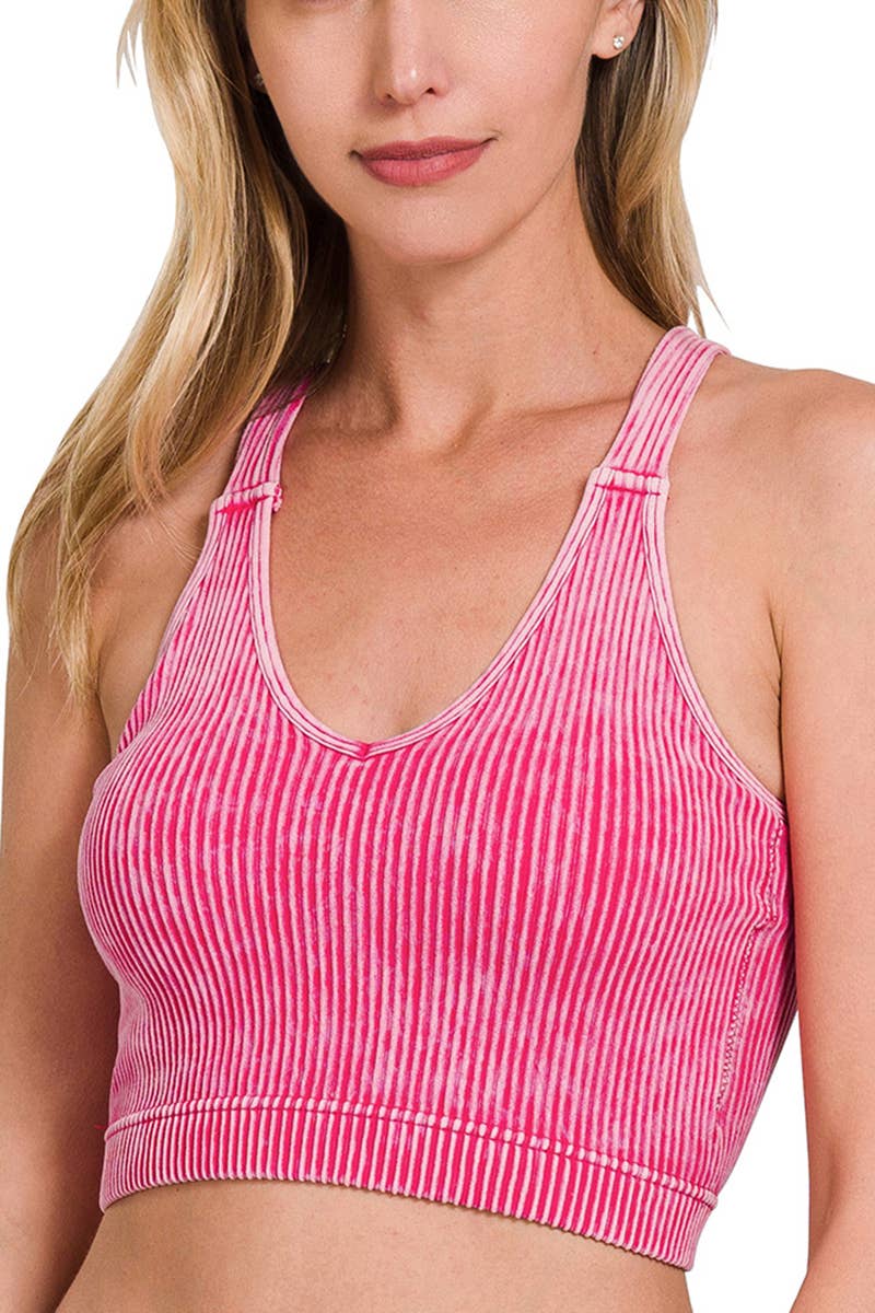 Cara Washed Top (Padded): Multiple Colors