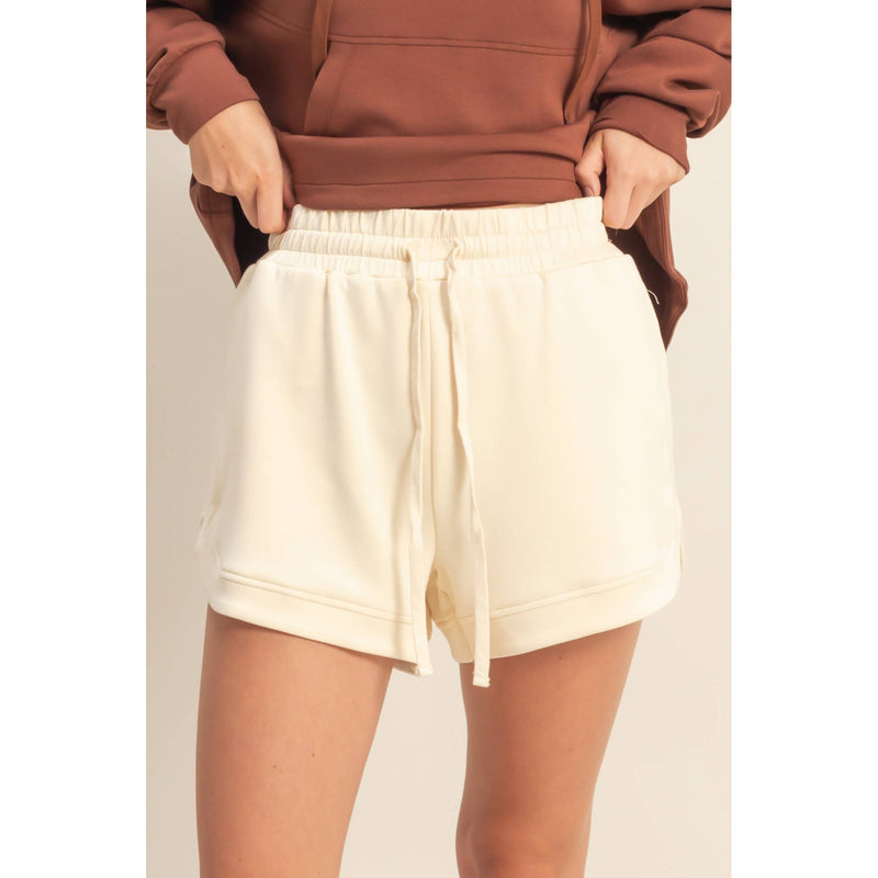 Scuba Elasticized Waist Casual Loose Sweat Shorts