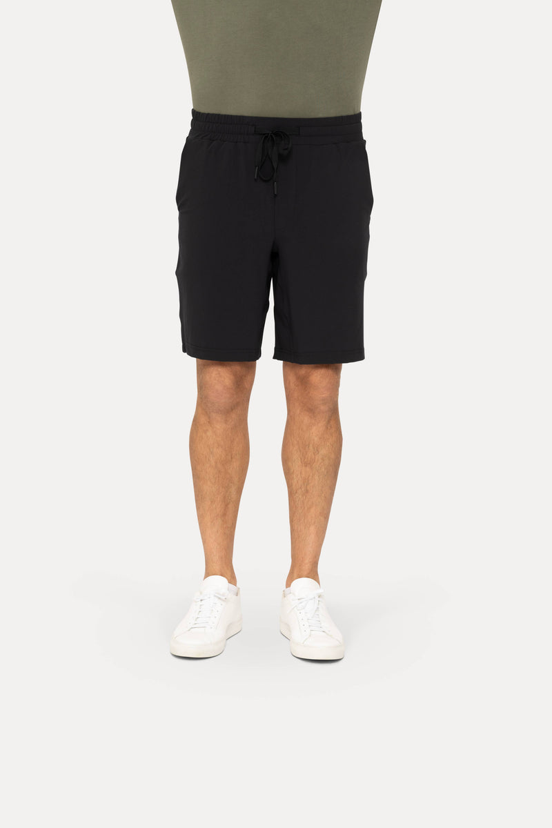 Drawstring Shorts with Pockets: BLACK OLIVE