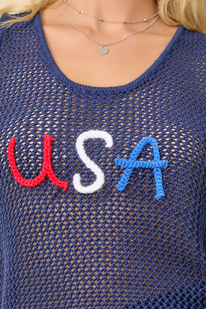 Carla Embroidered USA Tank