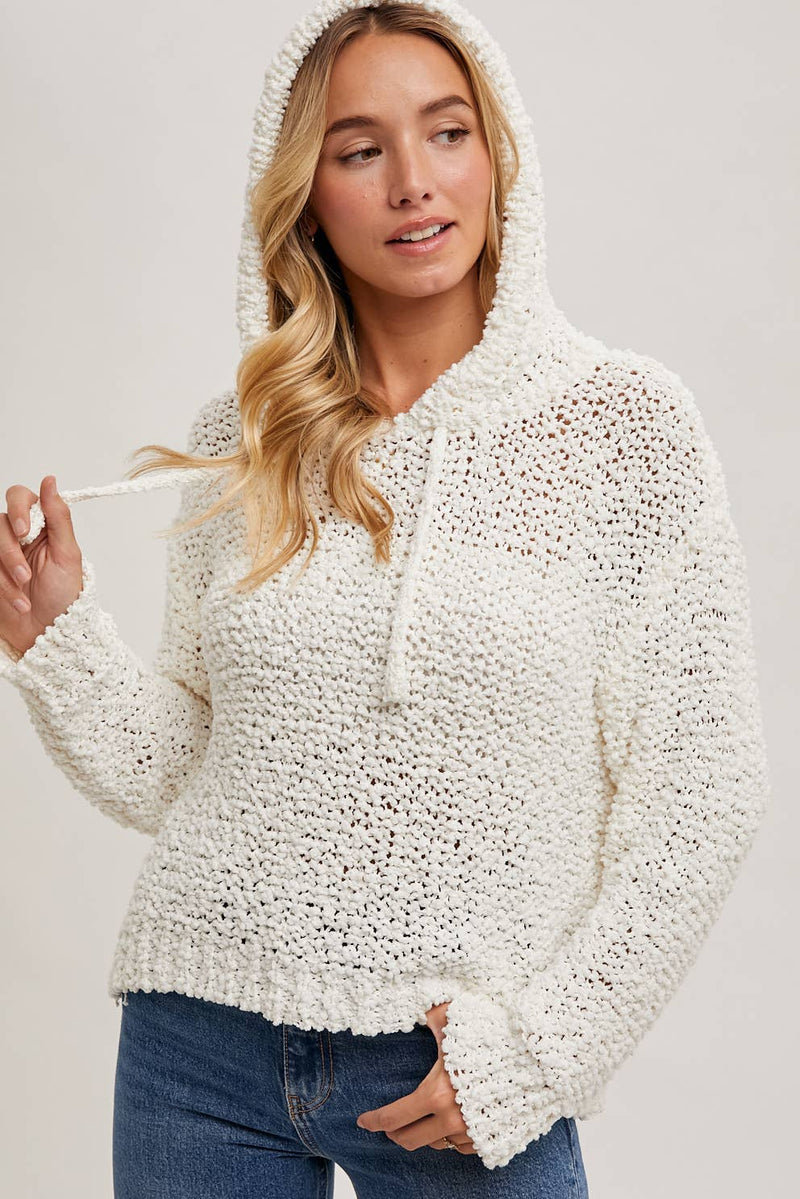 Popcorn Hooded Sweater