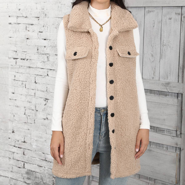 Angela Long Fleece Vest