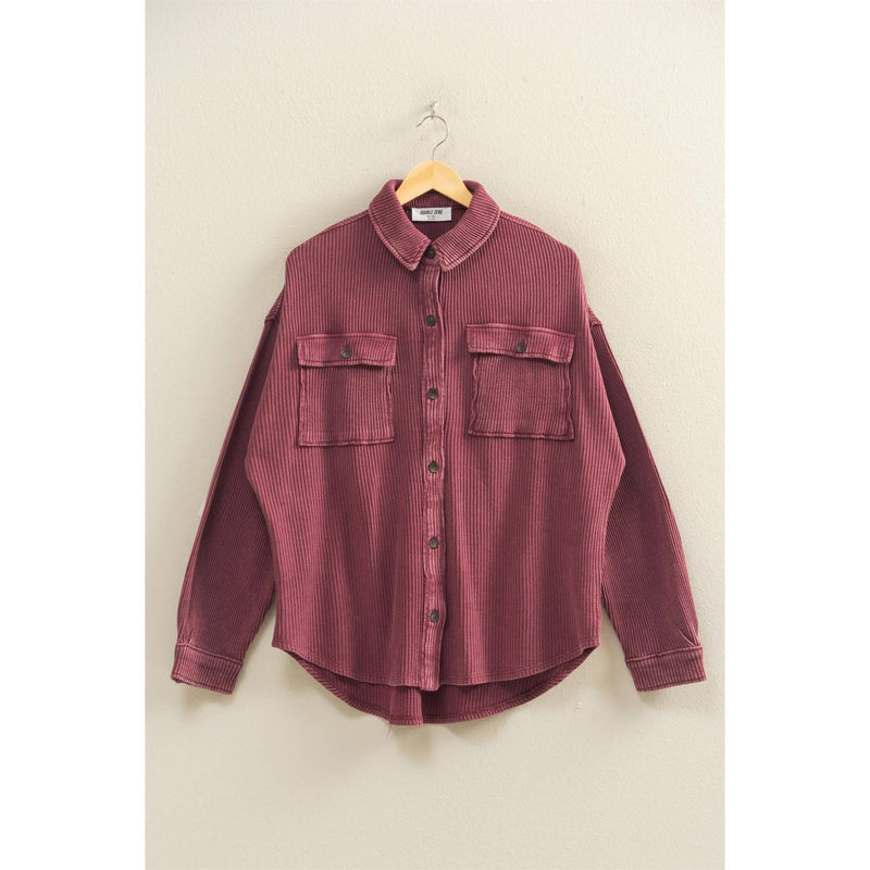 Waffle Button Up Shacket