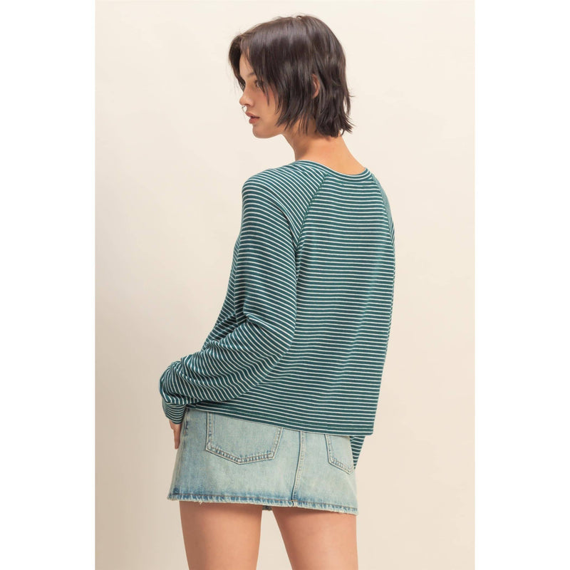 Striped Raglan Long Sleeve Top