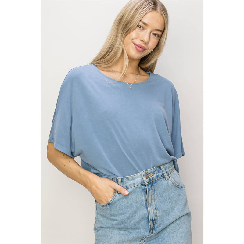 Elbow Length Dolman Sleeve Top