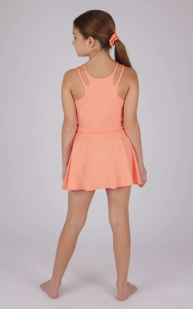 Girls Cut Out Tank, Skort and Scrunch: Raspberry Rose