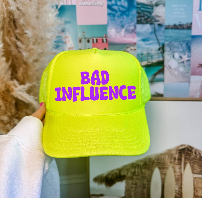 Bad Influence Neon Yellow Trucker Hat