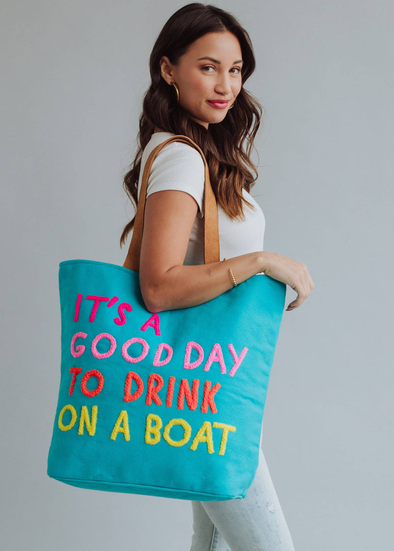 Giant Drink On A Boat Tote- Multiple Colors