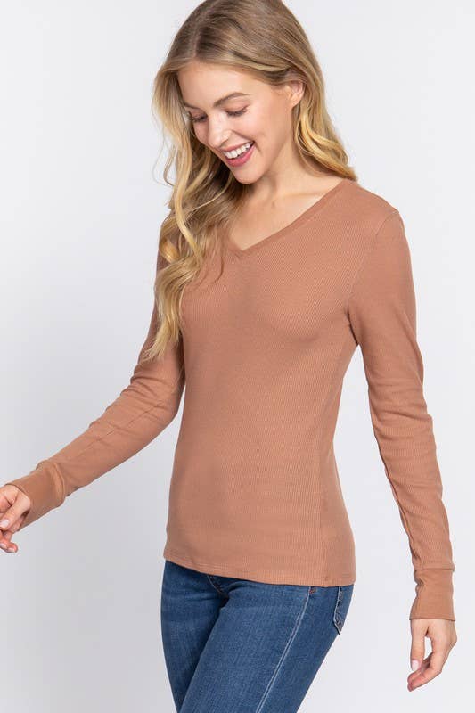 Laura Long Sleeve V-Neck Thermal