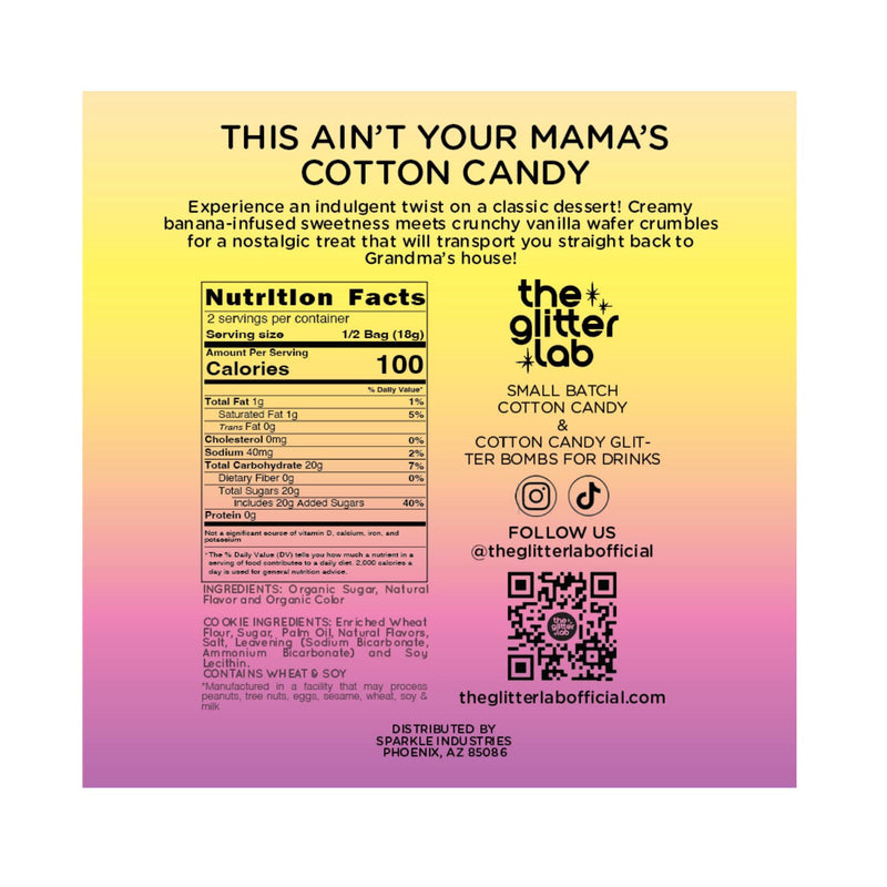 Banana Pudding Gourmet Cotton Candy - Small Batch Treats