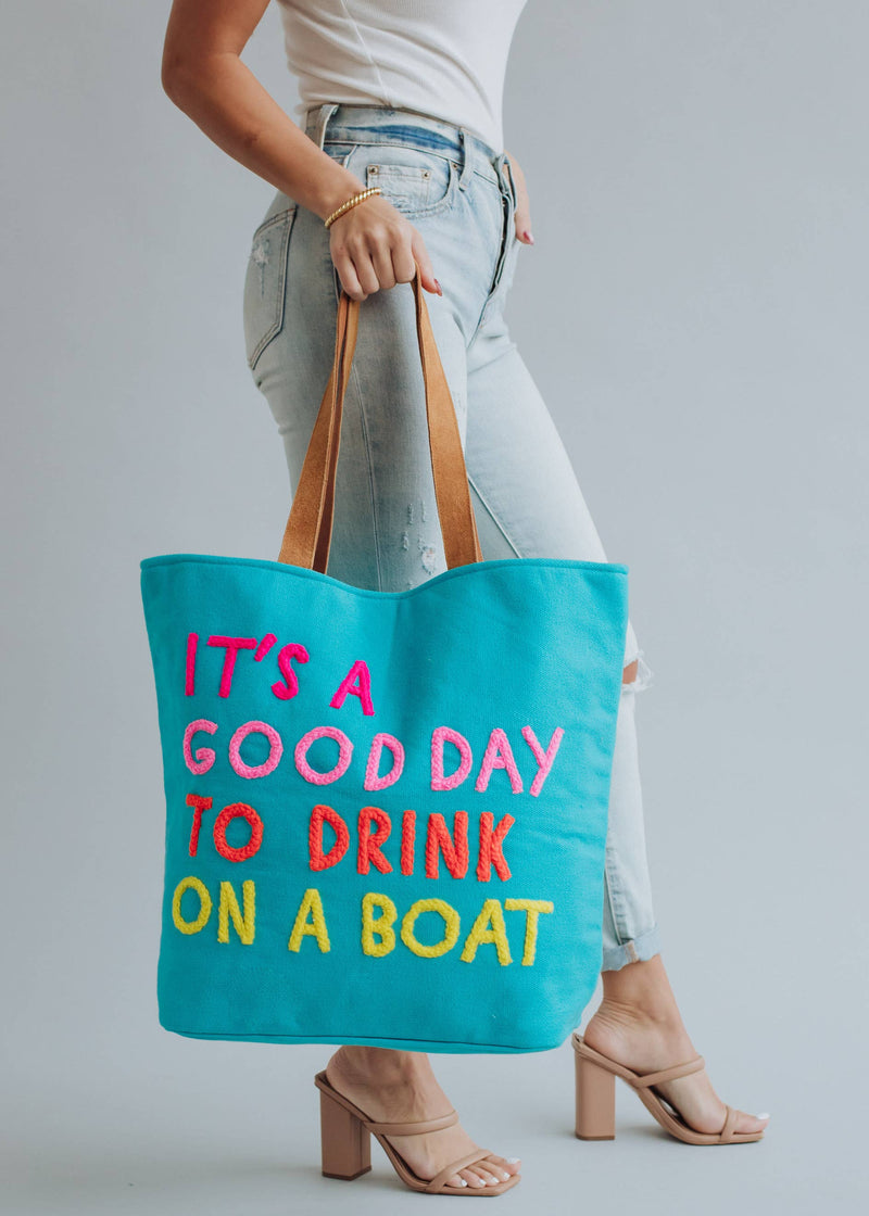 Giant Drink On A Boat Tote- Multiple Colors