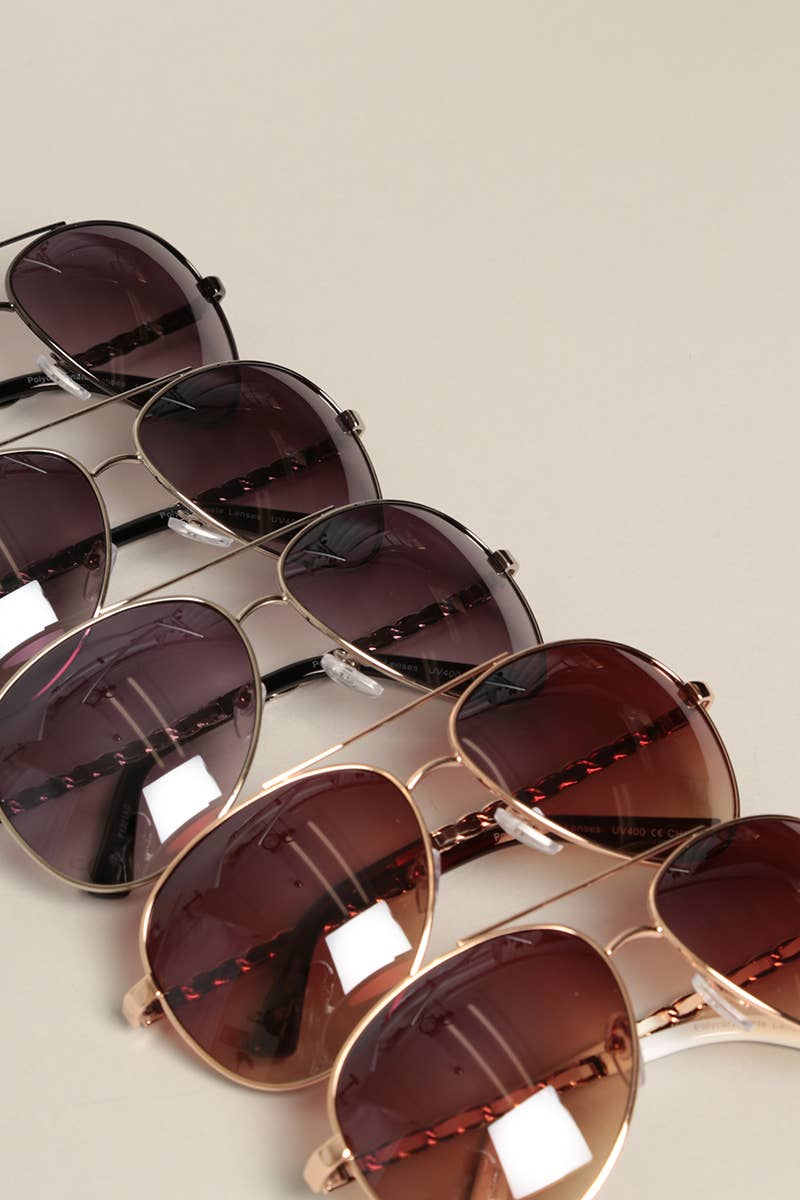 Women's Chain Detail Aviator Sunglasses