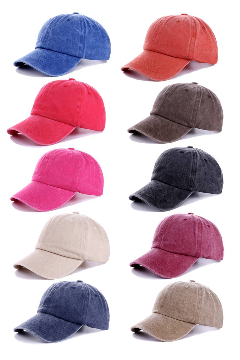 Vintage Washed Baseball Cap: Multiple Colors