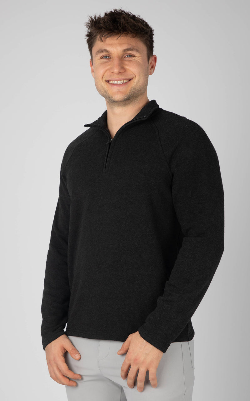 Men's Quarter Zip Sweatshirt with Raglan Sleeves: Multiple Colors
