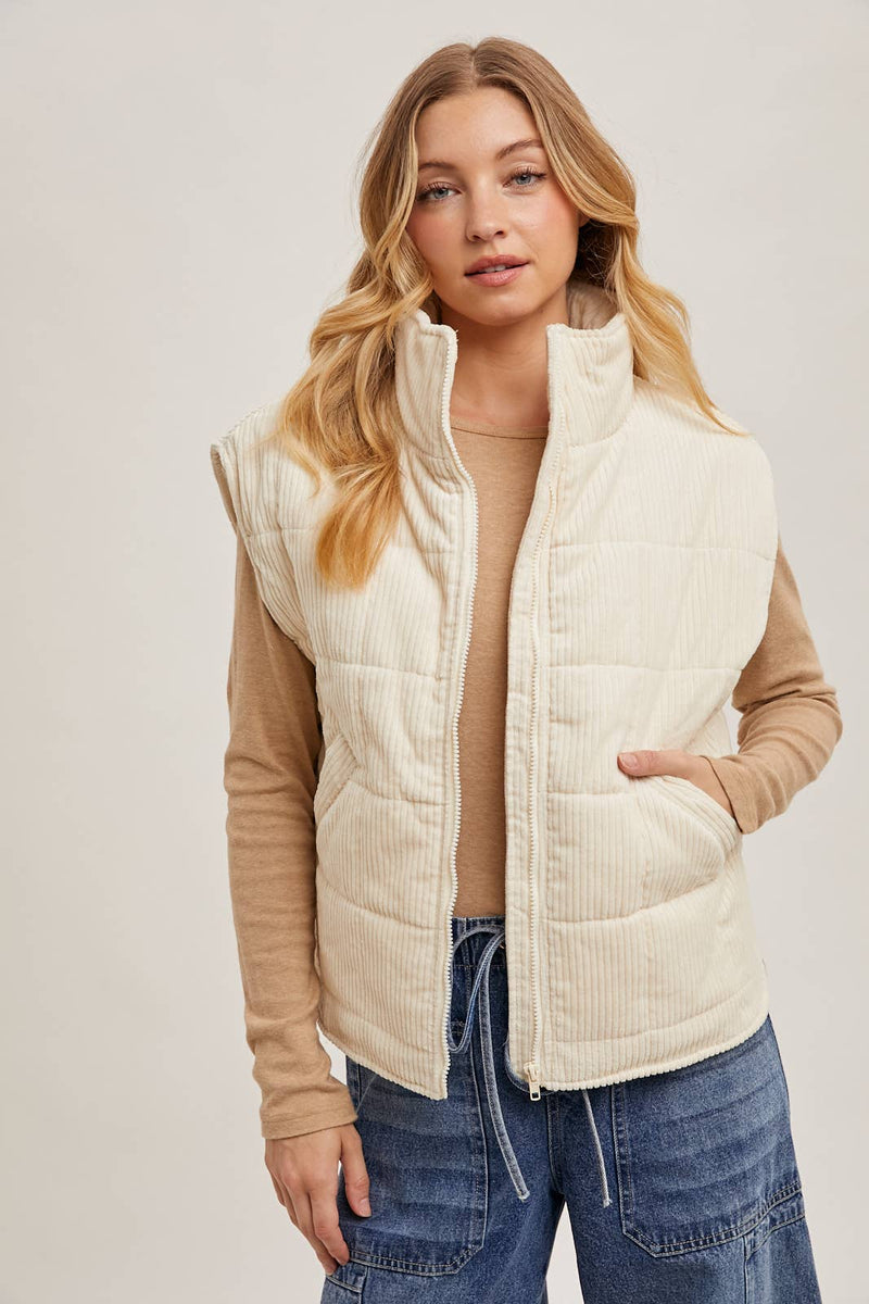 Corduroy Puffer Vest