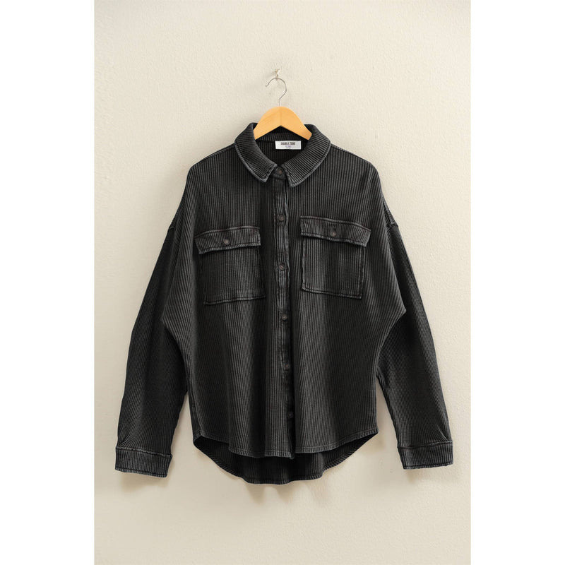 Waffle Button Up Shacket