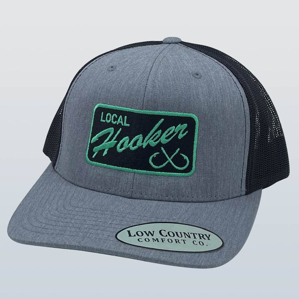 Local Hooker Diagonal Text Heather/Black Hat
