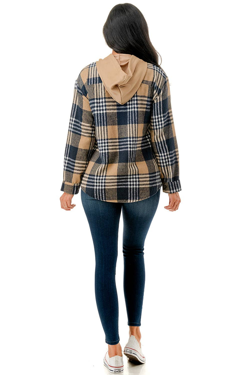 Monica Shacket with Hoodie & Pockets- Multiple